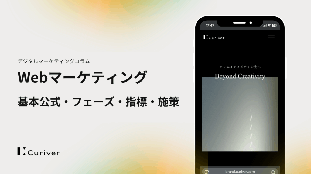 Webマーケティングとは　基本公式・全体像・課題例・フェーズ・指標・施策例